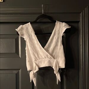 White cropped top